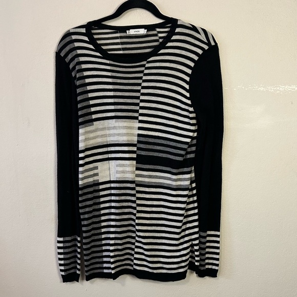 Vince Merino Wool Blend Colorblock Sweater - Picture 1 of 5